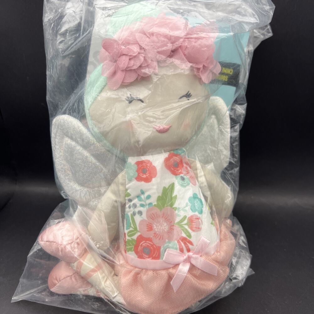 Go by Goldbug 14” Plush Floral Fairy Baby Doll Toy Crinkle Wings Stroller Clip